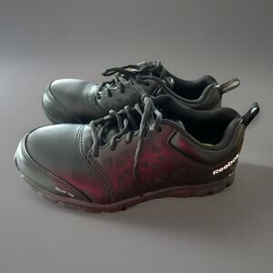 Reebok Women's Sublite Safety Cushion Work Shoes RB047 Black Leather Size 7.5M